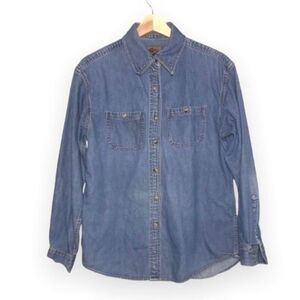 Vintage Denim Chambray Button Down Shirt